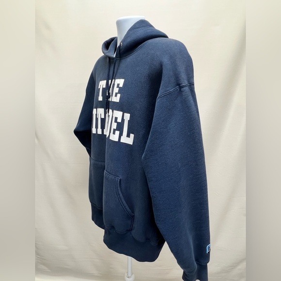 VINTAGE COTTON EXCHANGE THE CITADEL Men's Navy blue hoodie sweatshirt size XL. - Picture 3 of 12